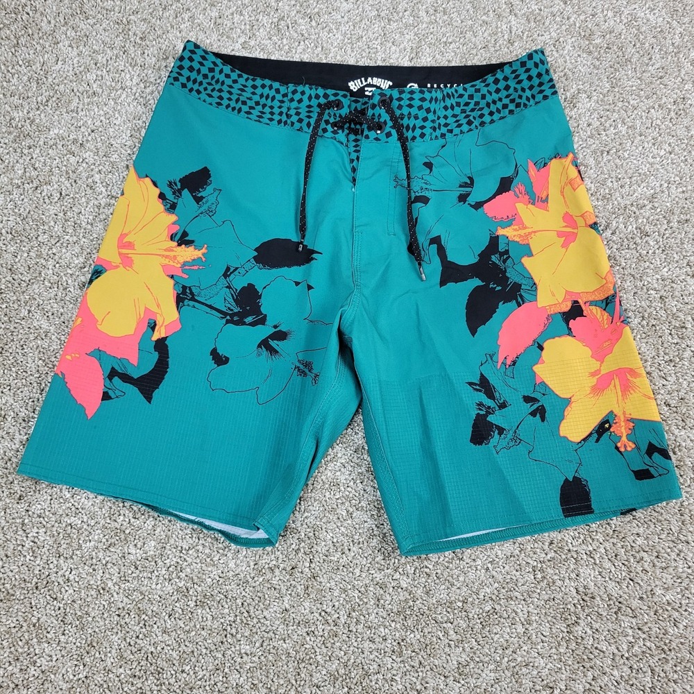 Billabong Recycler Sundays Airlite Mens 28 Multicolor Floral Swimsuit Drawstring